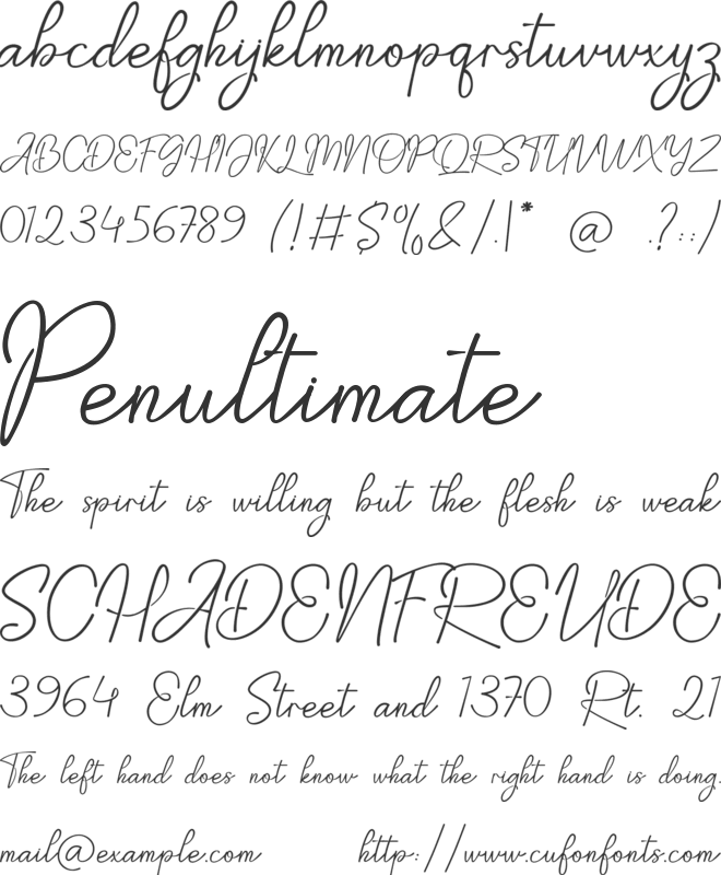 Bright Bridge font preview