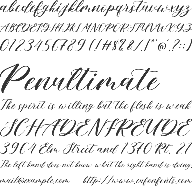 Amellyta font preview