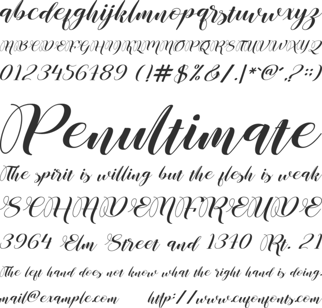Colamine font preview