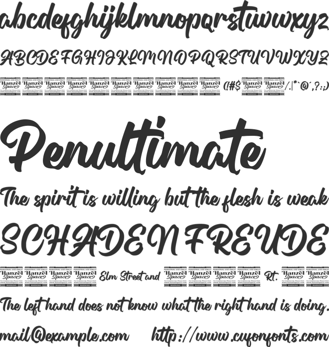 British Letter font preview