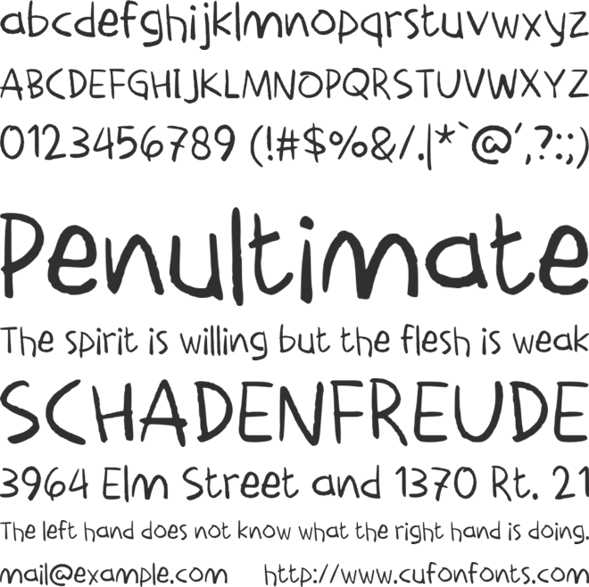 Child Pencila font preview