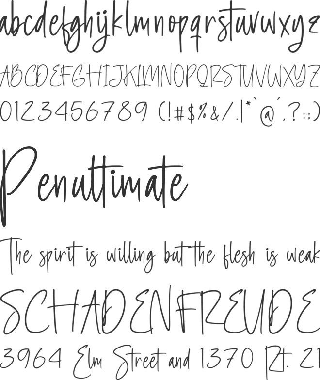 Heathilery font preview