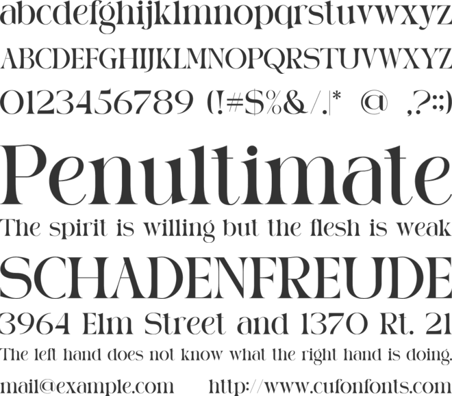 AURA LUXESS font preview