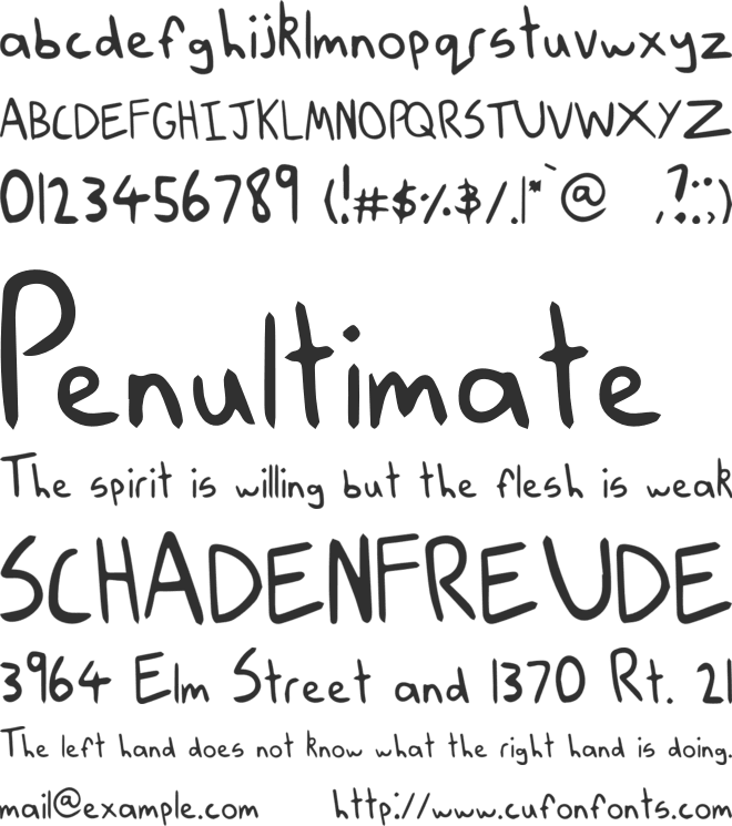 Nutty Pen font preview