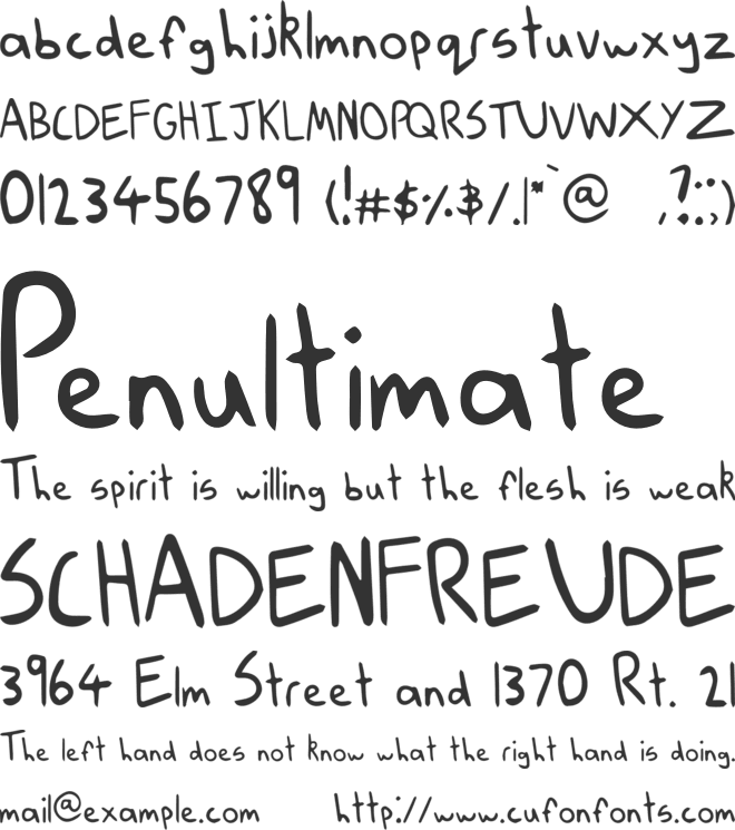 Nutty Pen font preview