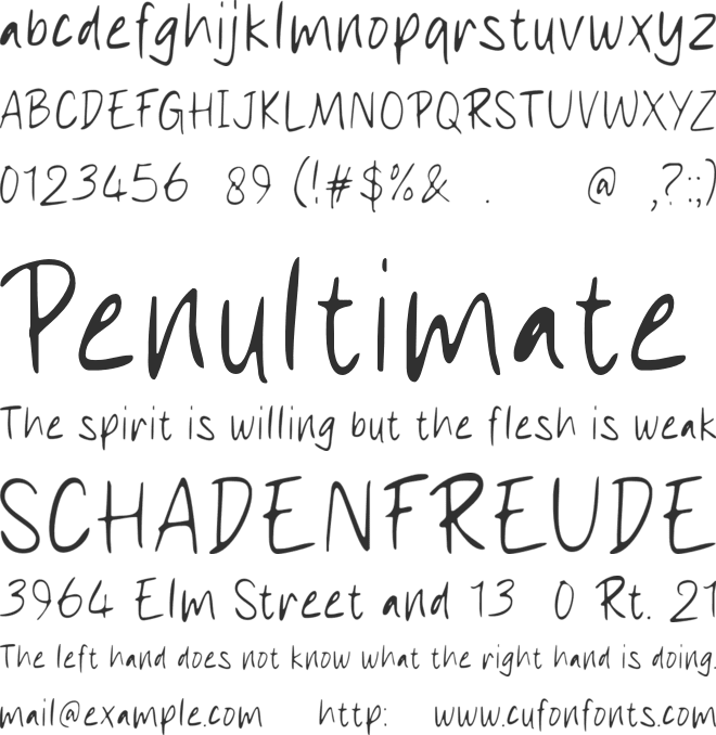 Hand Smoth font preview