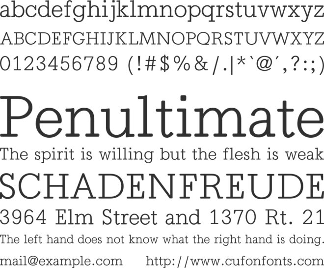 HFBronte font preview