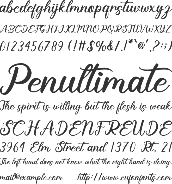 Queensha font preview