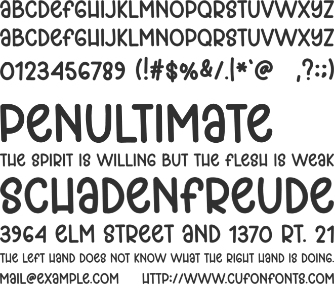 School Moment font preview