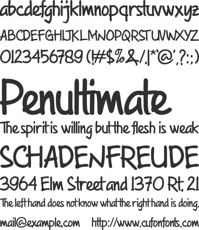 By Note font preview