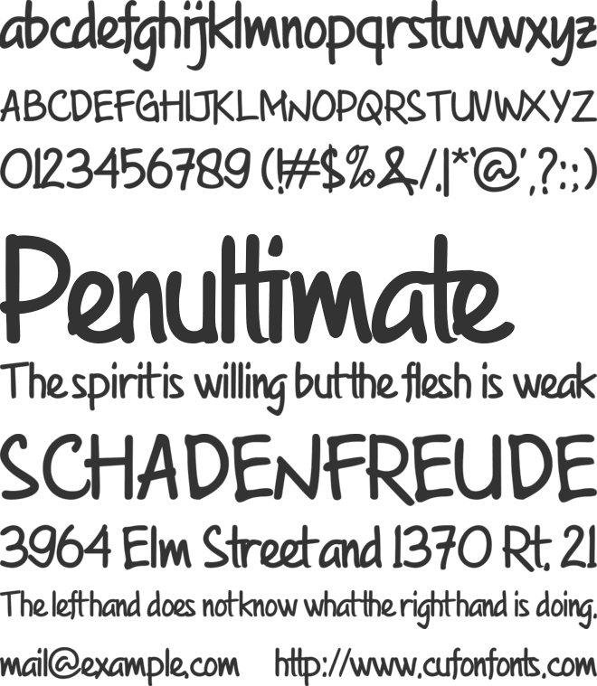 By Note font preview