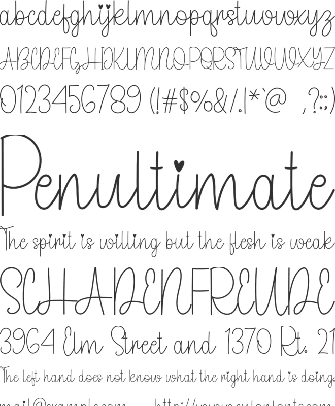 Moment font preview