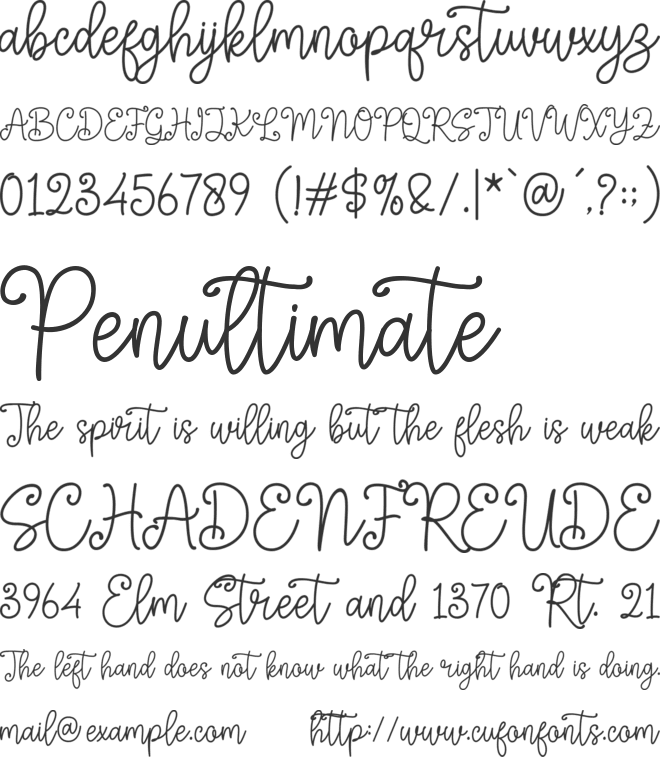 Samink font preview
