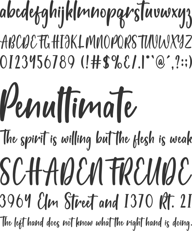 Monday Romantic font preview