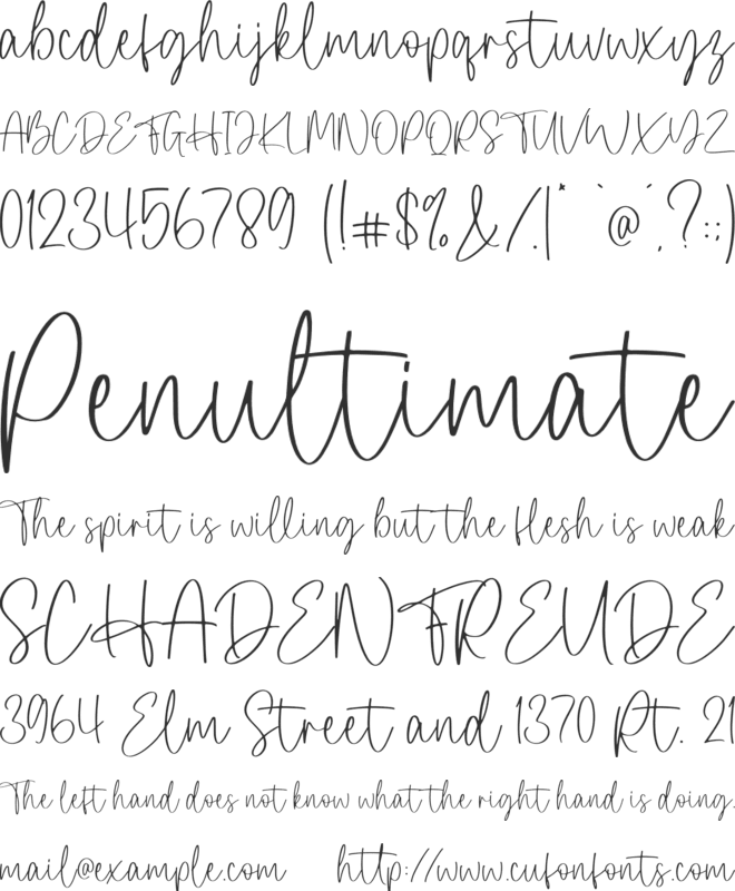 Herlina font preview