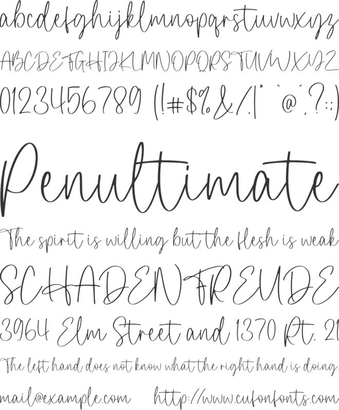 Herlina font preview