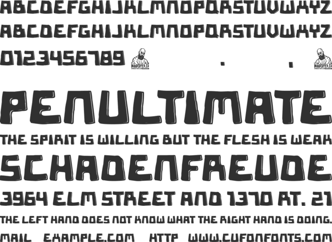 Red Square font preview