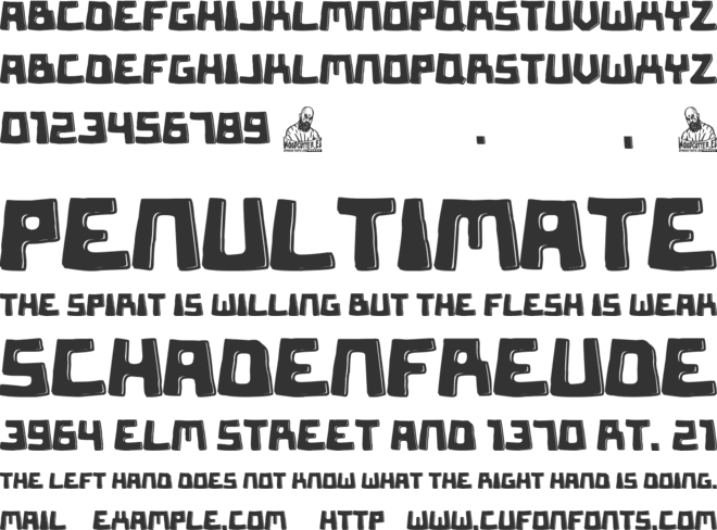 Red Square font preview