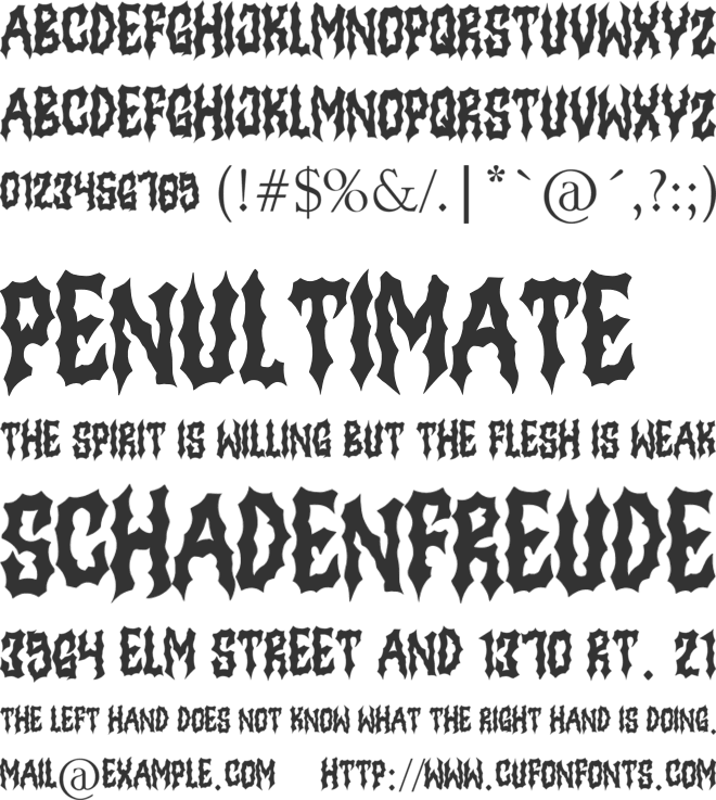 MURDER DANGER font preview