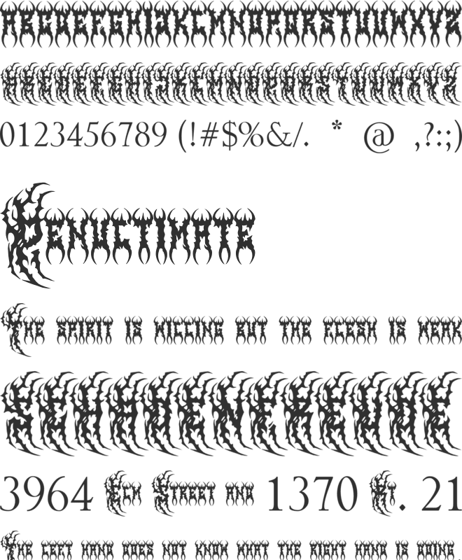 Hunger Metal font preview