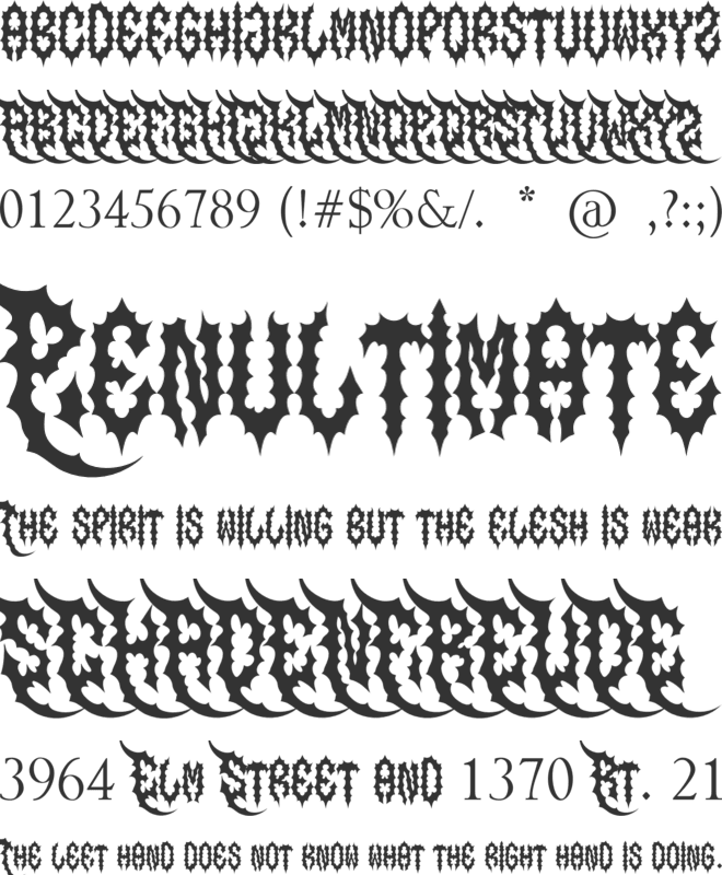Crush Metal font preview