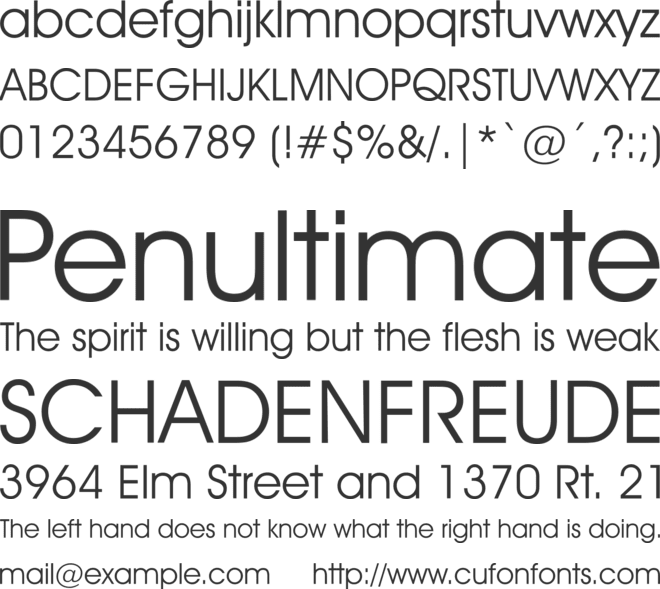 AvantGarde Bk BT font preview