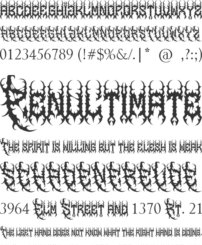 CHAOS METAL font preview
