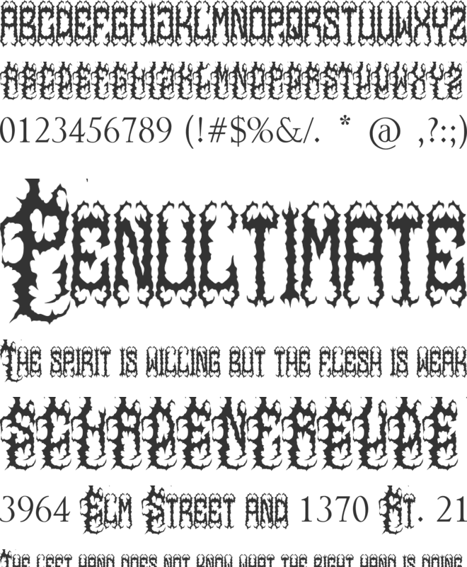 GOREZ METAL font preview