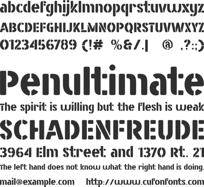 Straight Fighter font preview