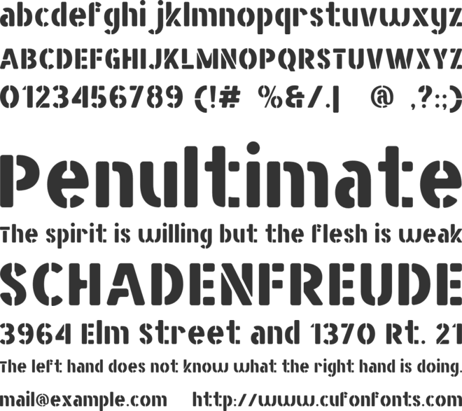 Straight Fighter font preview