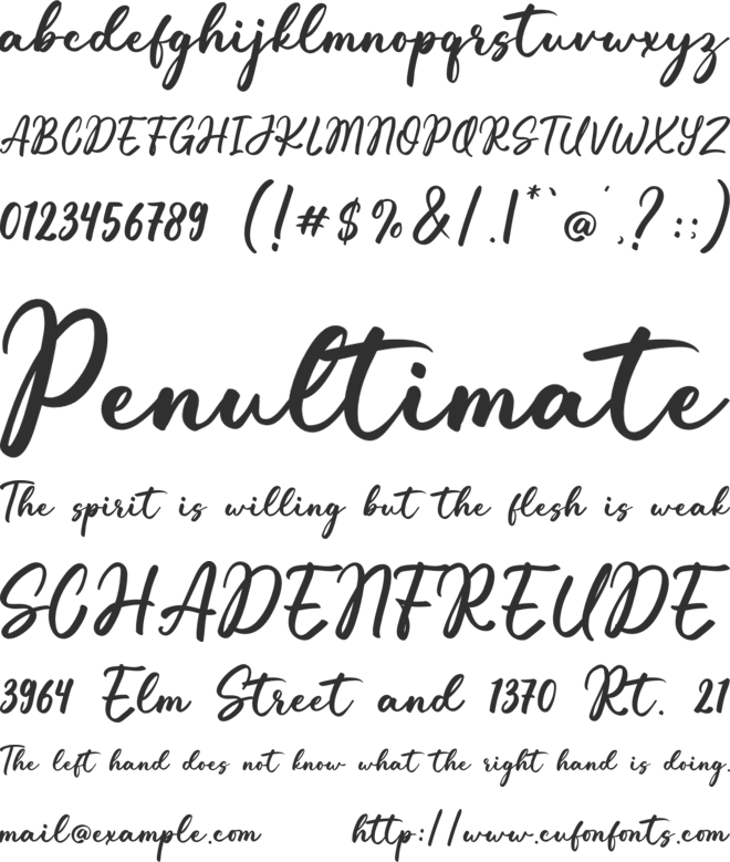 Yellow Bougenville font preview
