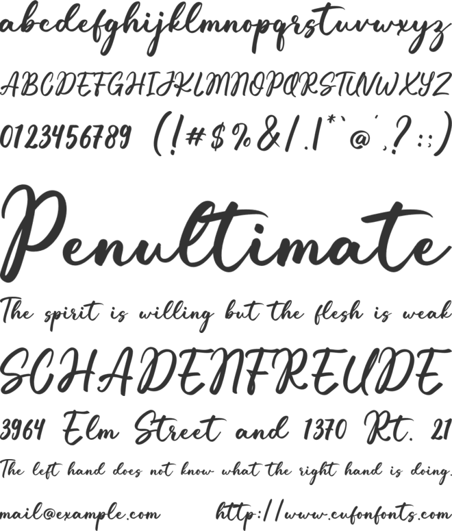 Yellow Bougenville font preview