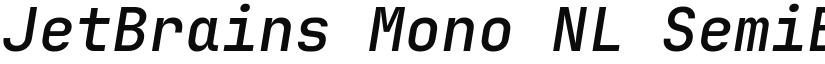 JetBrains Mono NL SemiBold Italic font
