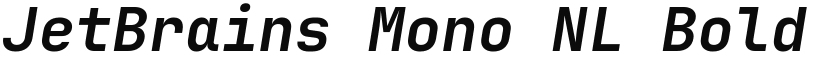 JetBrains Mono NL Bold Italic font