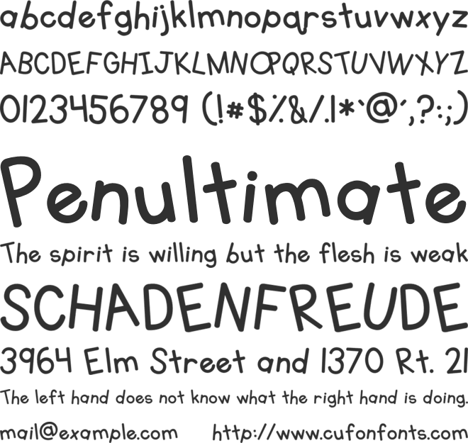AL Handwriting Whimsy font preview