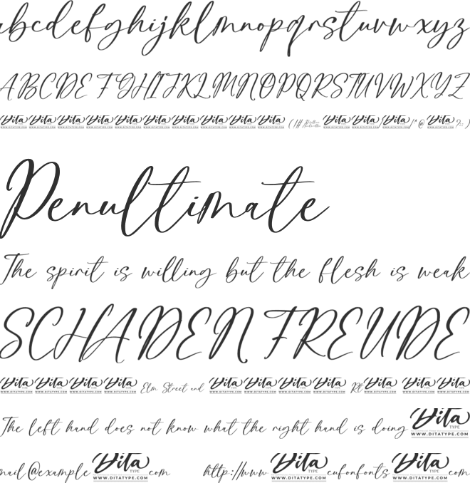 Rosalline Handwritten font preview
