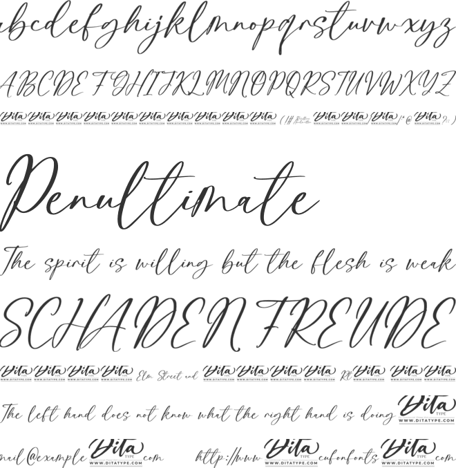 Rosalline Handwritten font preview