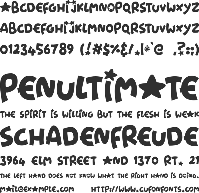 Starshines font preview
