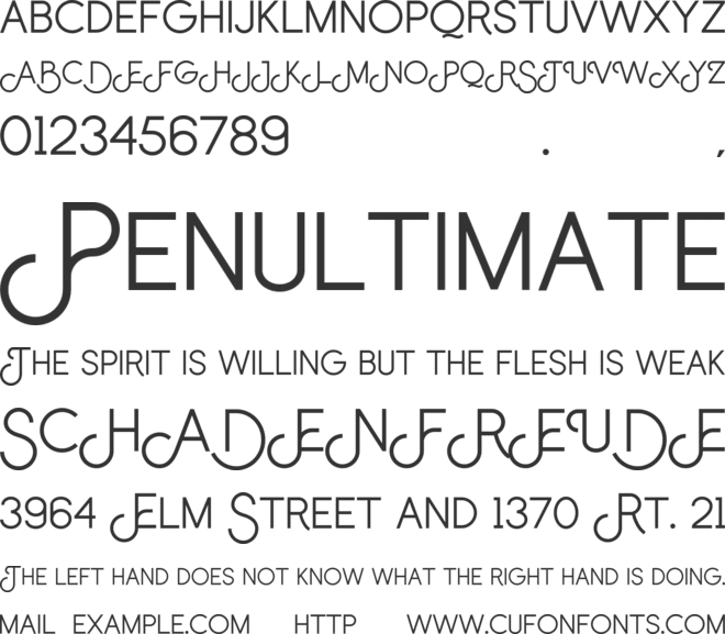 Bluzonir font preview