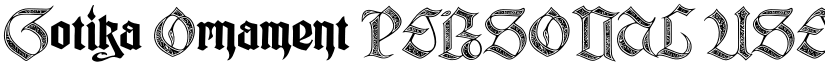 Gotika Ornament PERSONAL USE Regular font