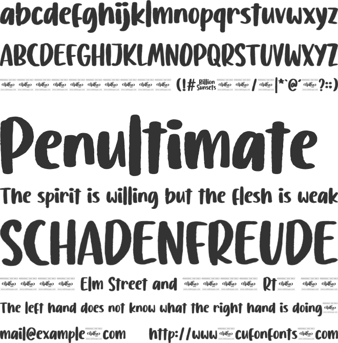 Billion Sunsets font preview