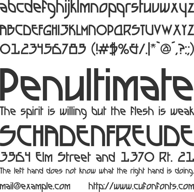 Seized Future A font preview