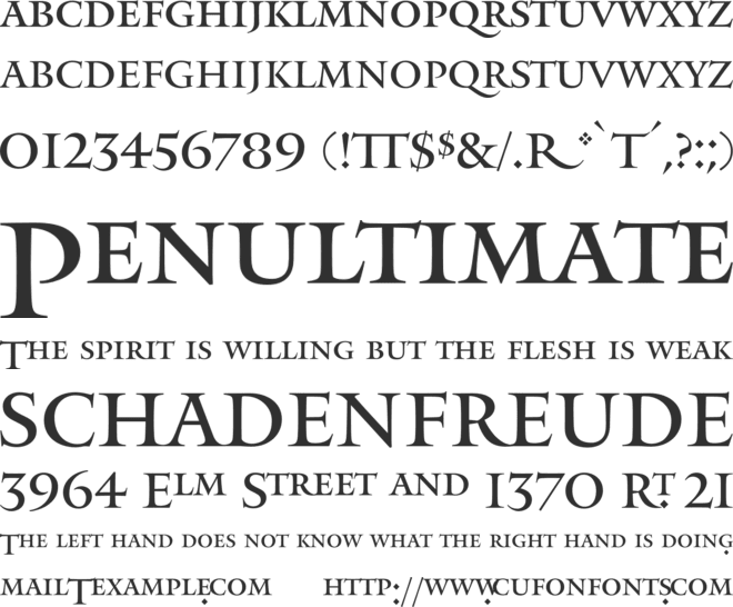 Mantinia font preview