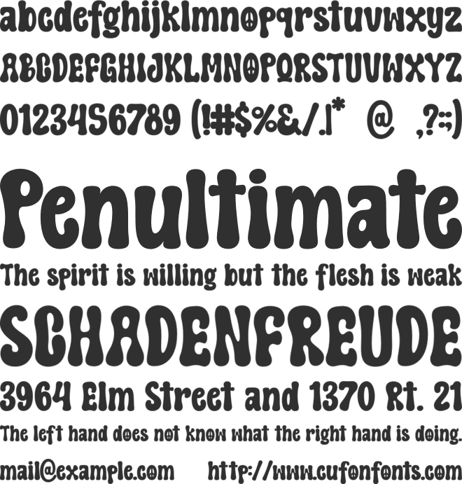 HIPPIE GROOVY font preview