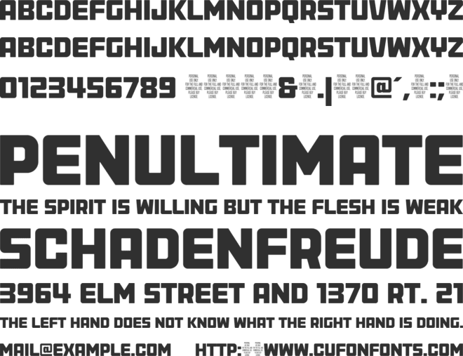Anface Personal Use font preview