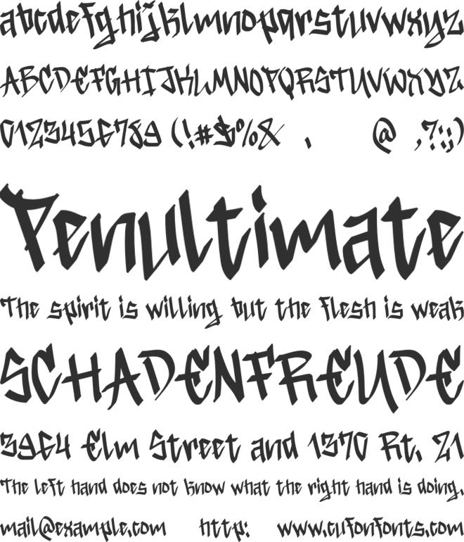 Gin Fight font preview