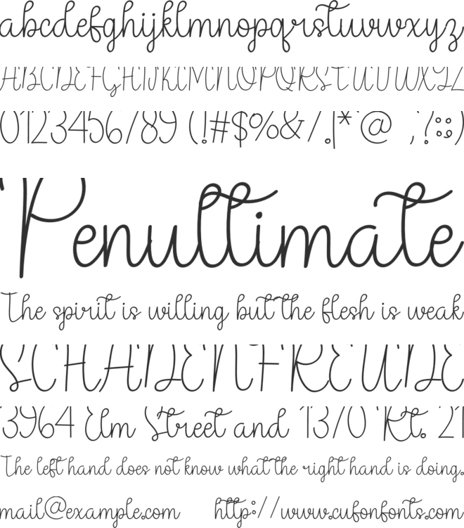 Hourly font preview