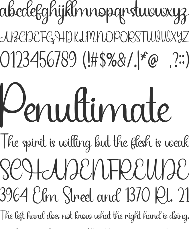 Writing Signature font preview