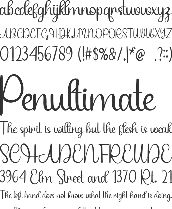 Writing Signature font preview