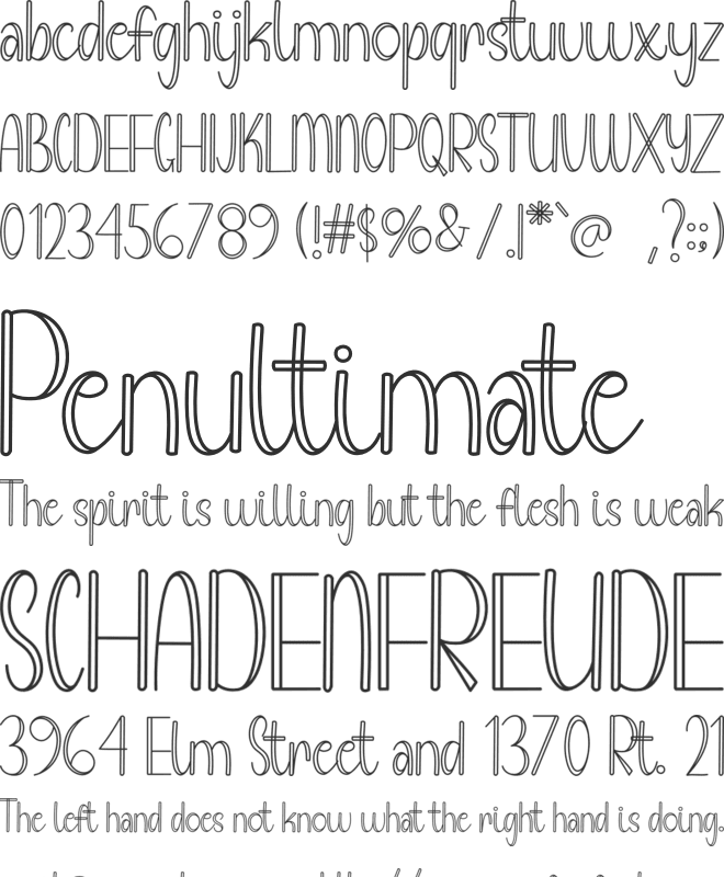 Writen Handmade font preview